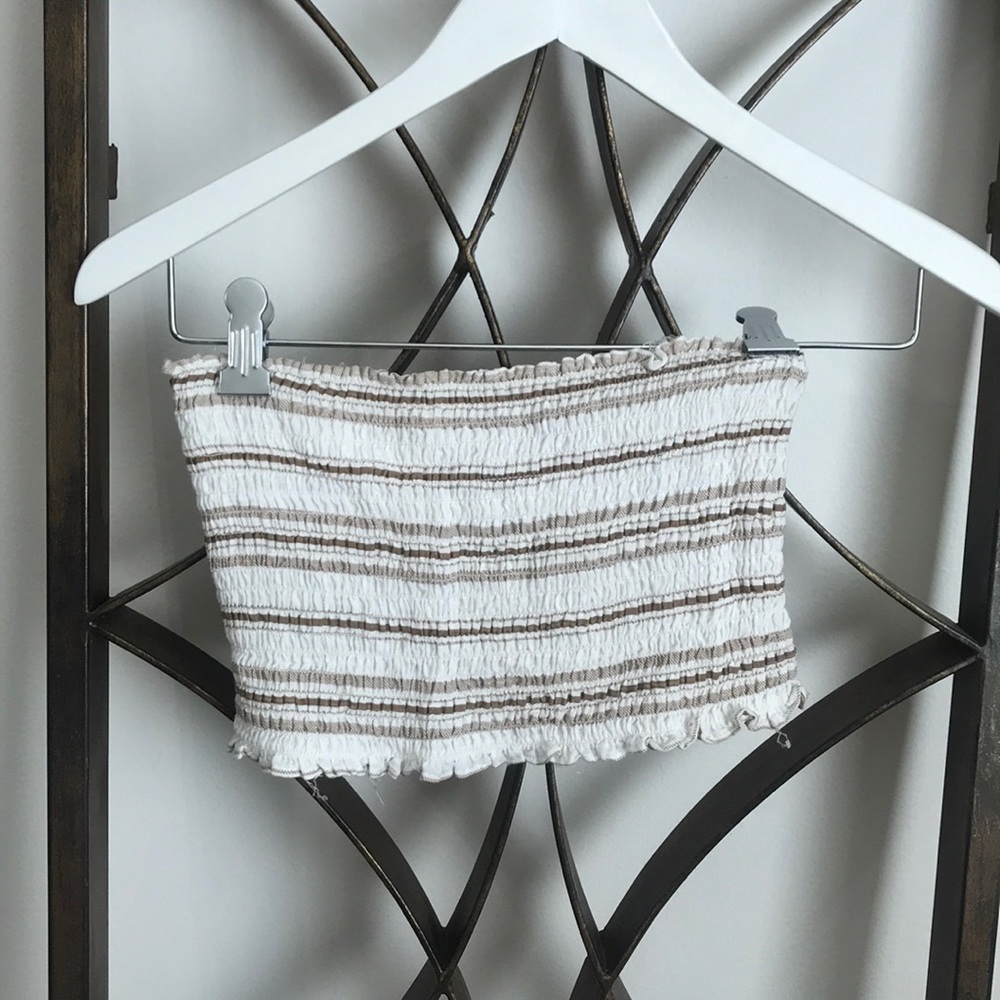 brown/white tube top